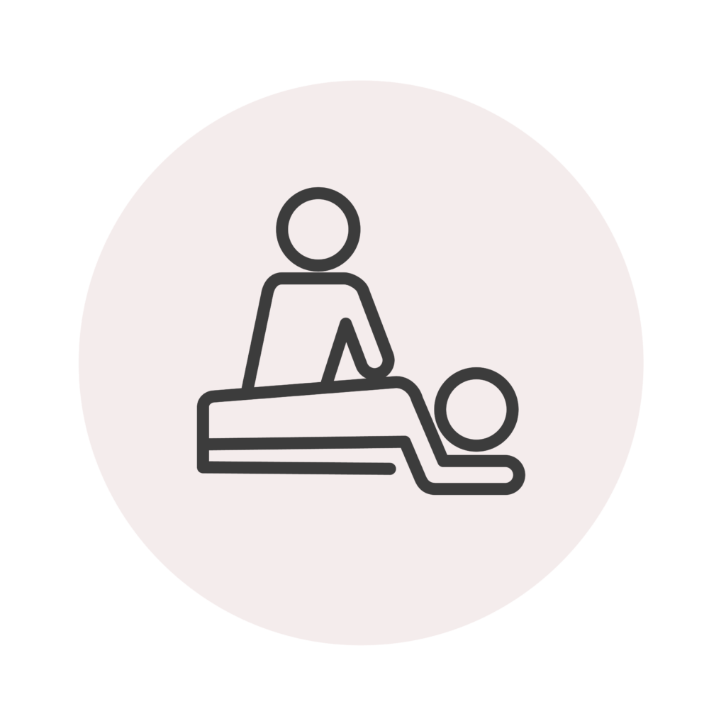 Icon of someone receiving a back massage.