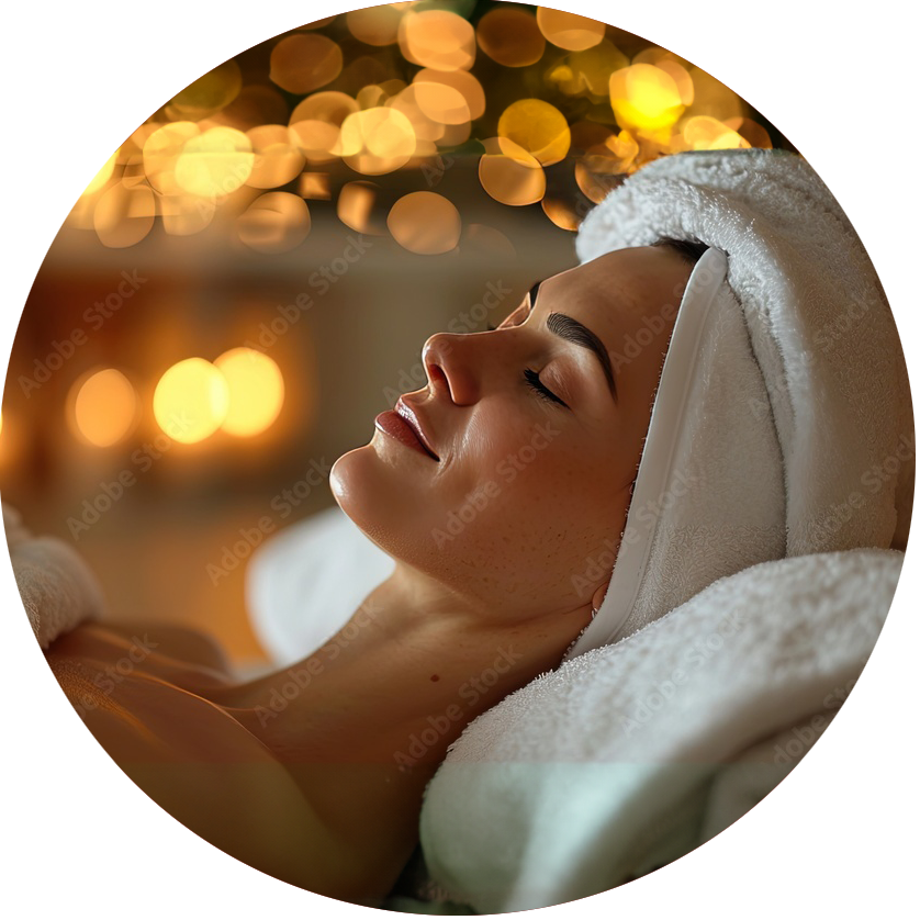 Icon of a person relaxing in a massage studio.