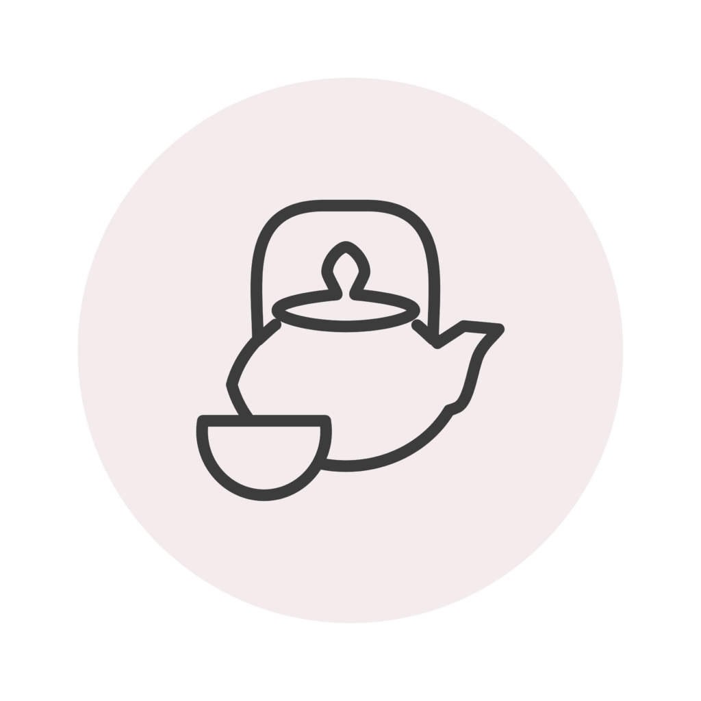 Icon of a teapot and cup.